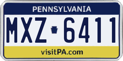 PA license plate MXZ6411