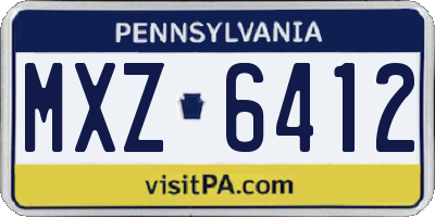 PA license plate MXZ6412