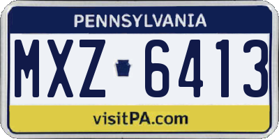 PA license plate MXZ6413