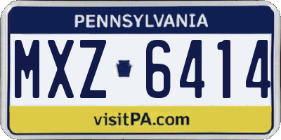 PA license plate MXZ6414