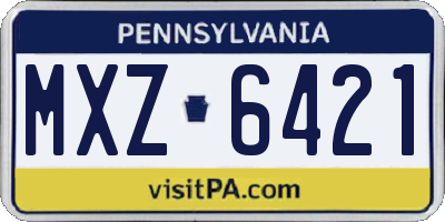 PA license plate MXZ6421