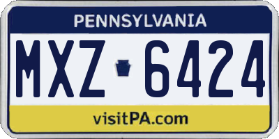 PA license plate MXZ6424