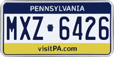 PA license plate MXZ6426