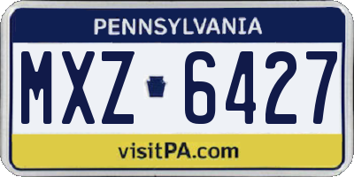 PA license plate MXZ6427