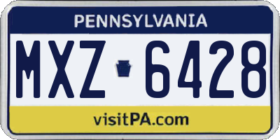 PA license plate MXZ6428