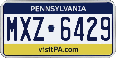 PA license plate MXZ6429