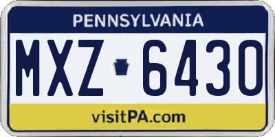 PA license plate MXZ6430