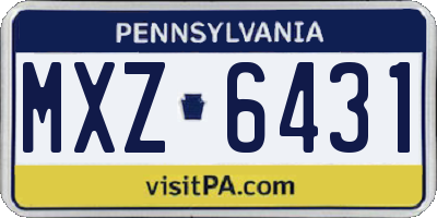 PA license plate MXZ6431