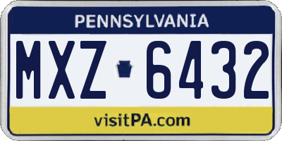 PA license plate MXZ6432