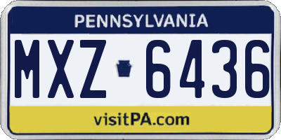 PA license plate MXZ6436