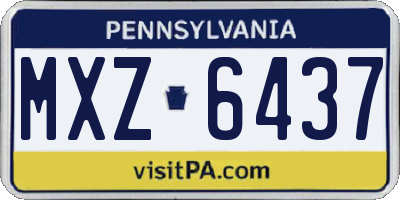 PA license plate MXZ6437