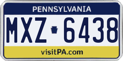 PA license plate MXZ6438