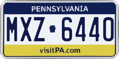 PA license plate MXZ6440