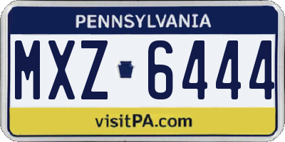 PA license plate MXZ6444
