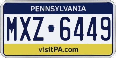 PA license plate MXZ6449