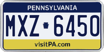 PA license plate MXZ6450
