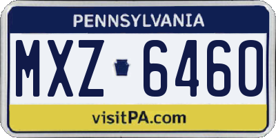 PA license plate MXZ6460