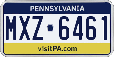 PA license plate MXZ6461