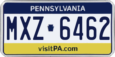 PA license plate MXZ6462