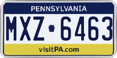 PA license plate MXZ6463