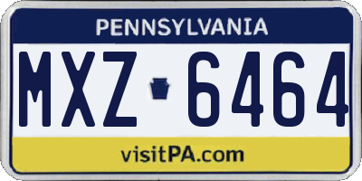 PA license plate MXZ6464
