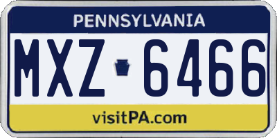 PA license plate MXZ6466
