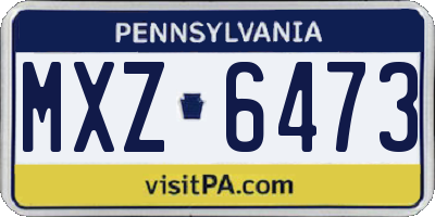 PA license plate MXZ6473