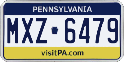 PA license plate MXZ6479