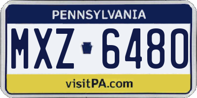 PA license plate MXZ6480
