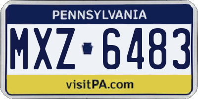 PA license plate MXZ6483