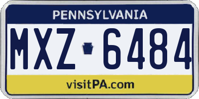 PA license plate MXZ6484