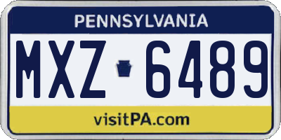 PA license plate MXZ6489