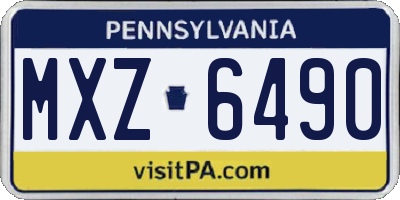 PA license plate MXZ6490