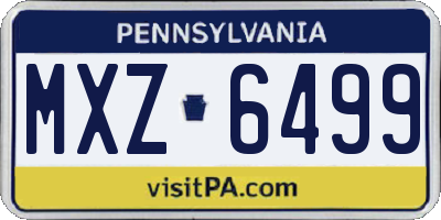 PA license plate MXZ6499