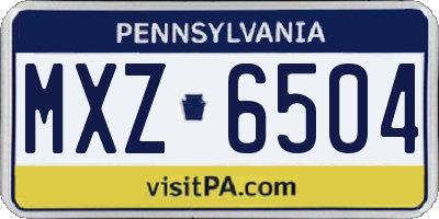 PA license plate MXZ6504