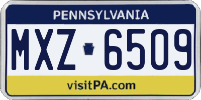 PA license plate MXZ6509