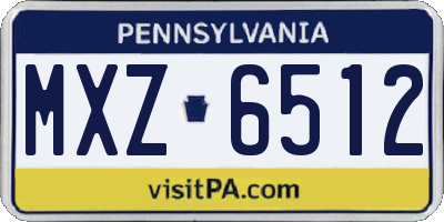 PA license plate MXZ6512