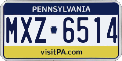 PA license plate MXZ6514