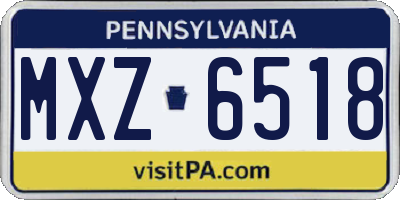 PA license plate MXZ6518