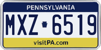 PA license plate MXZ6519