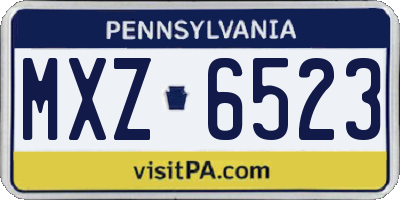 PA license plate MXZ6523