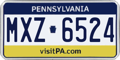 PA license plate MXZ6524