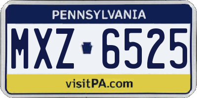 PA license plate MXZ6525