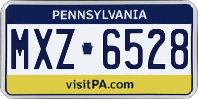 PA license plate MXZ6528