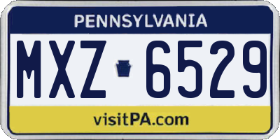 PA license plate MXZ6529