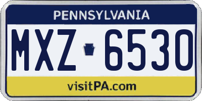 PA license plate MXZ6530