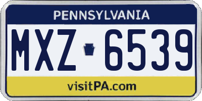 PA license plate MXZ6539