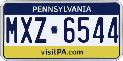 PA license plate MXZ6544