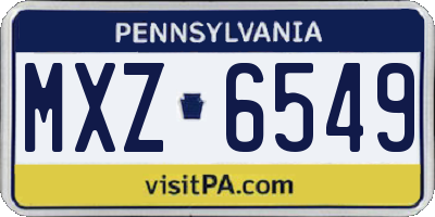 PA license plate MXZ6549