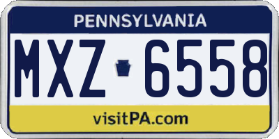 PA license plate MXZ6558